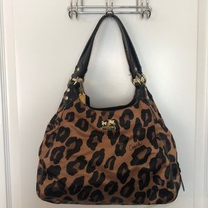 Authentic coach leopard handbag